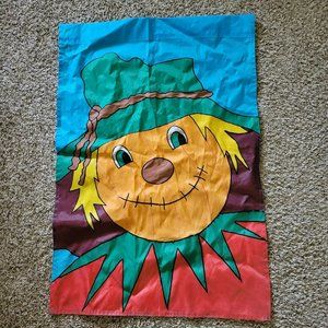 Halloween Banner Pumpkin Scarecrow 38x27" Nylon Fall Decor Outdoor Garden Flag